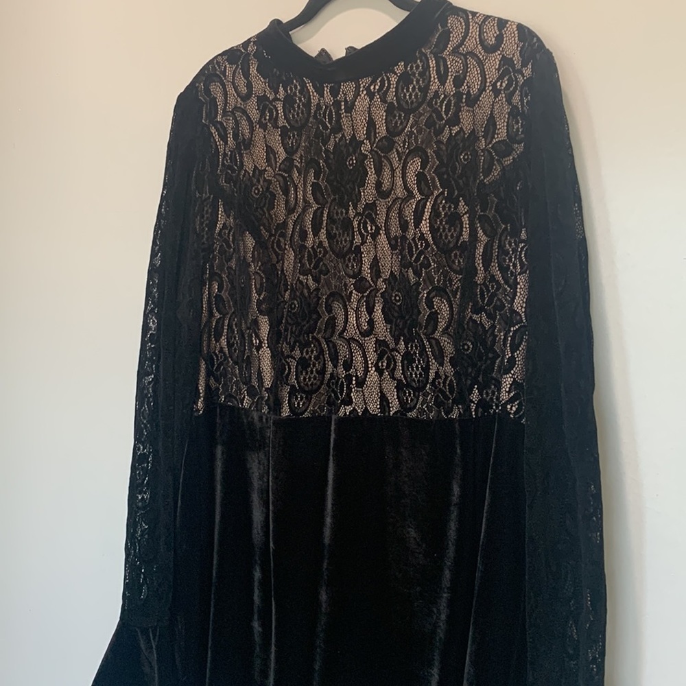 For ever 21 velvet lace dress plus size 3X whimsigoth, Fariy, goth holiday - Picture 3 of 6